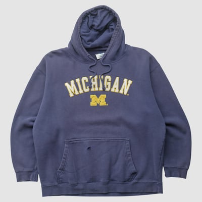 Michigan Wolverines ES 2010s Hooded Pullover Sweatshirt - Navy - S by Fanatics Real Vintage
