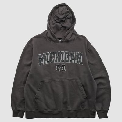 Michigan Wolverines Footlocker 2010s Hooded Pullover Sweatshirt - Black - L by Fanatics Real Vintage