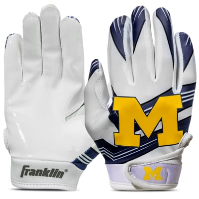Michigan Wolverines Franklin Sports  Youth Football Gloves 
