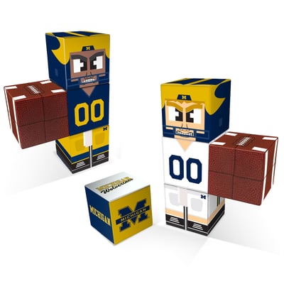 Michigan Wolverines Home & Away Magnetic Fidget Building Cubes Combo Set