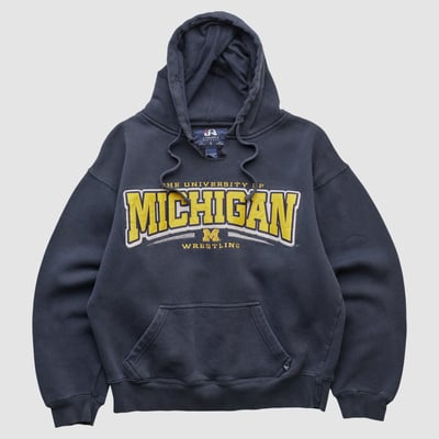 Michigan Wolverines J America Sportswear 2010s Hooded Pullover Sweatshirt - Navy - XS by Fanatics Real Vintage