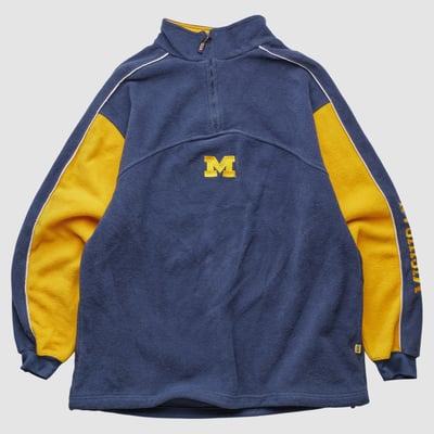 Michigan Wolverines NCAA 2000s 1/4 Zip Sweatshirt - Navy - S by Fanatics Real Vintage