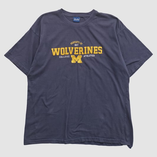 Michigan Wolverines Old Varsity Brand 2000s T-shirt - Navy - XL by Fanatics Real Vintage