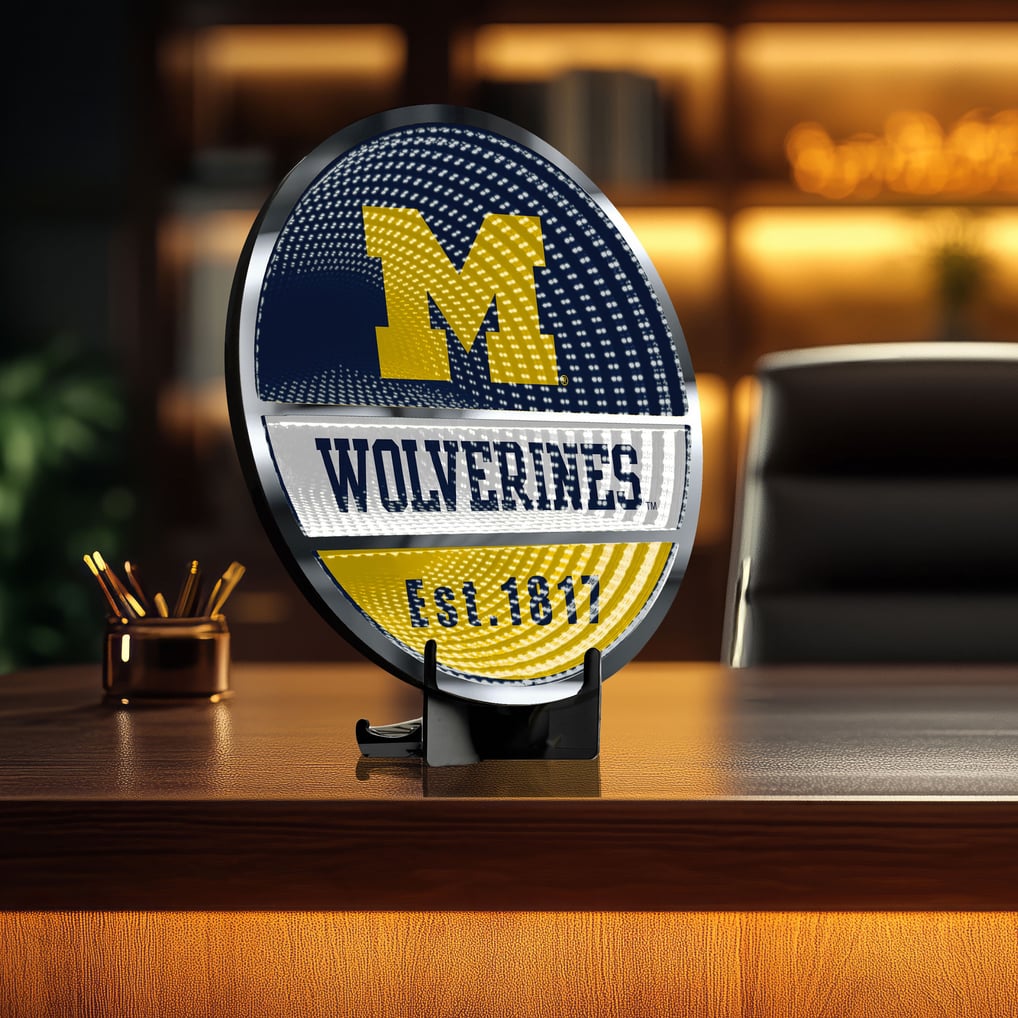 Michigan Wolverines Three-Cell Circular Infinity Light