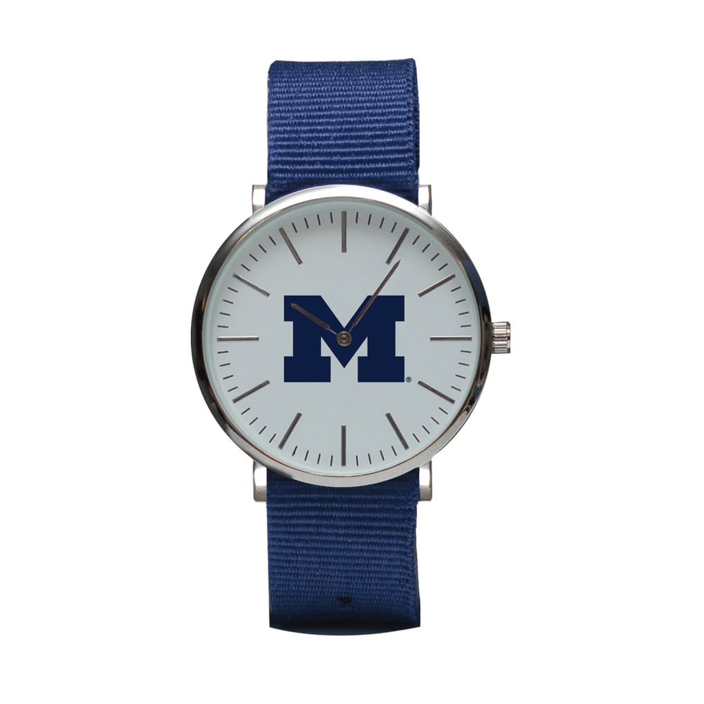 Michigan Wolverines Stitch Nylon Strap Watch - Navy