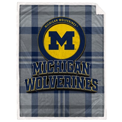 Michigan Wolverines Pegasus 60" x 80" Statement Plaid Ultra Cozy Sherpa Blanket
