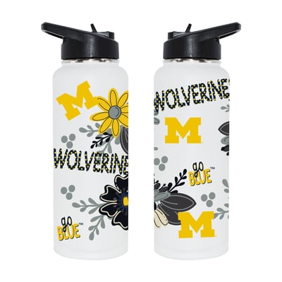 Michigan Wolverines The Memory Company 34oz. Flowers Stainless Steel Quencher Bottle