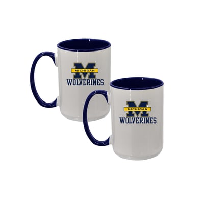 Michigan Wolverines The Memory Company Two-Piece 15oz. Logo Coffee Mug Set