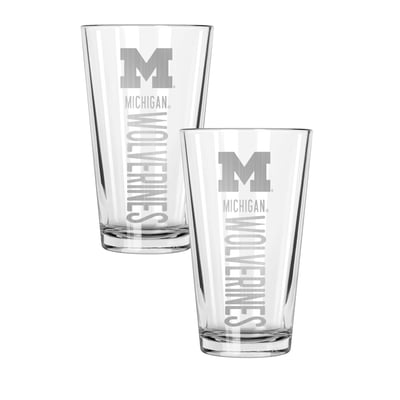 Michigan Wolverines The Memory Company Two-Piece 16oz. Pinnacle Pint Glass Set