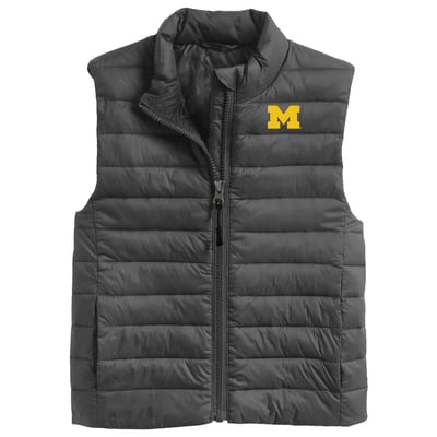 Michigan Wolverines Garb Toddler Kai Full-Zip Vest - Charcoal