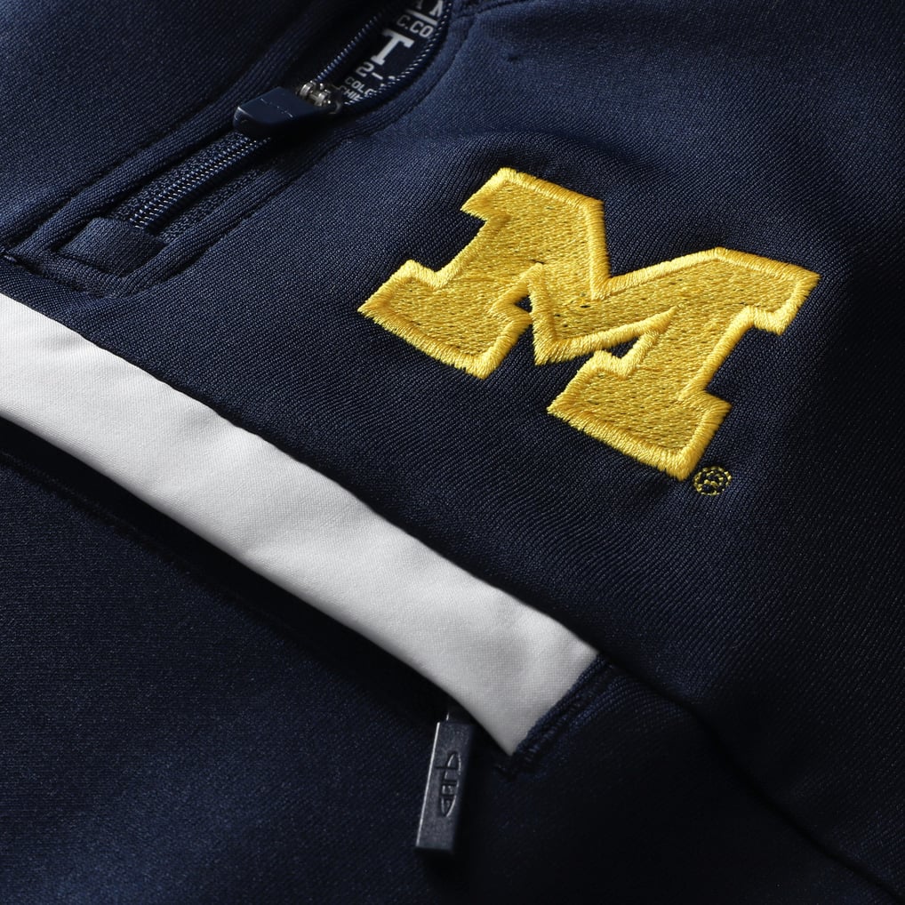Michigan Wolverines Garb Toddler Atlas Quarter-Zip Tri-Blend Pullover - Navy
