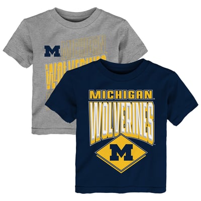 Michigan Wolverines Outerstuff Toddler Trench Kings 2-Pack T-Shirt Set - Navy/Gray