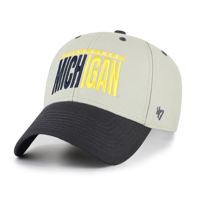 Michigan Wolverines '47 Unisex Half Block Text MVP Adjustable Hat - Gray/Black