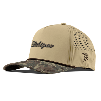 Michigan Wolverines Branded Bills Unisex Timber Camo Adjustable Hat - Tan
