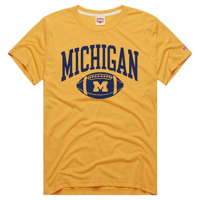 Michigan Wolverines Homage Unisex Arch Football Tri-Blend T-Shirt - Maize
