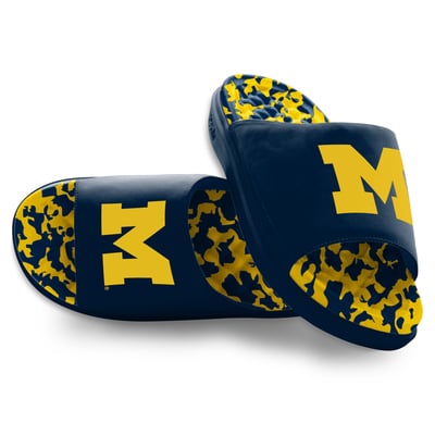 Michigan Wolverines ISlide Unisex Shattered Slide Sandals - Navy