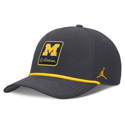 Michigan Wolverines Nike Unisex Script Rope Rise Adjustable Hat - Anthracite