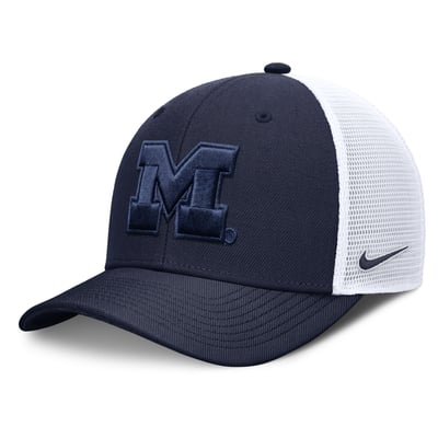  Michigan Wolverines Nike Unisex Tonal Dri-FIT Rise Trucker Adjustable Hat - Navy