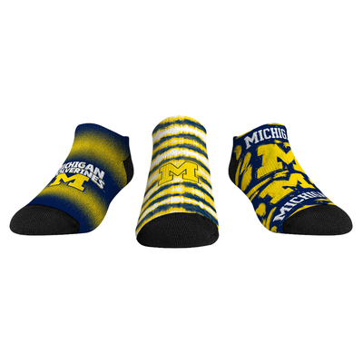  Michigan Wolverines Rock Em Unisex Make Some Noise Three-Pack Low-Cut Socks Set - Blue