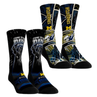  Michigan Wolverines Rock Em Unisex Star Wars Empire Two-Pack Crew Socks Set - Blue