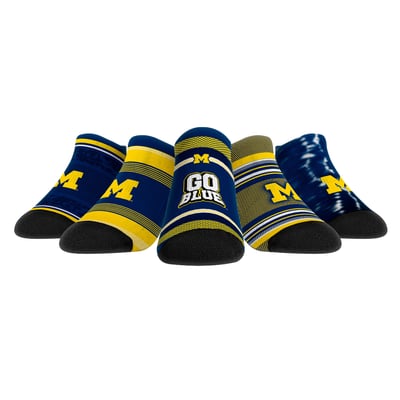  Michigan Wolverines Rock Em Unisex Super Fan Five-Pack Low-Cut Socks Set - 
