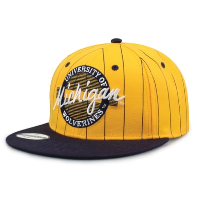 Michigan Wolverines The Game Unisex '90 Pinstripe Snapback Hat - Maize/Navy