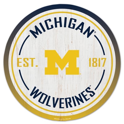 Michigan Wolverines WinCraft 14" Established Year Circular Wood Sign