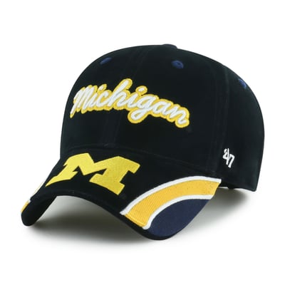 Michigan Wolverines '47 Women's Velvet Denim Script MVP Adjustable Hat - Black