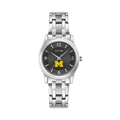 Michigan Wolverines Bulova Women's Corporate Collection Stainless Steel Watch - Black
