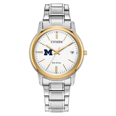 Michigan Wolverines Citizen Watch Women's Eco-Drive Two-Tone Steel Watch