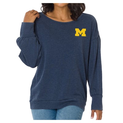 Michigan Wolverines Flying Colors Apparel Women's Impressions Brooklyn Sweatshirt - Navy
