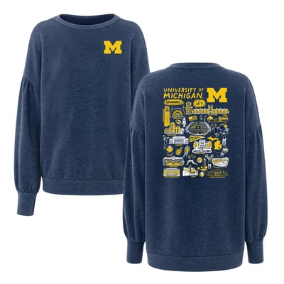 Michigan Wolverines Flying Colors Apparel Women's Impressions Brooklyn Sweatshirt - Navy
