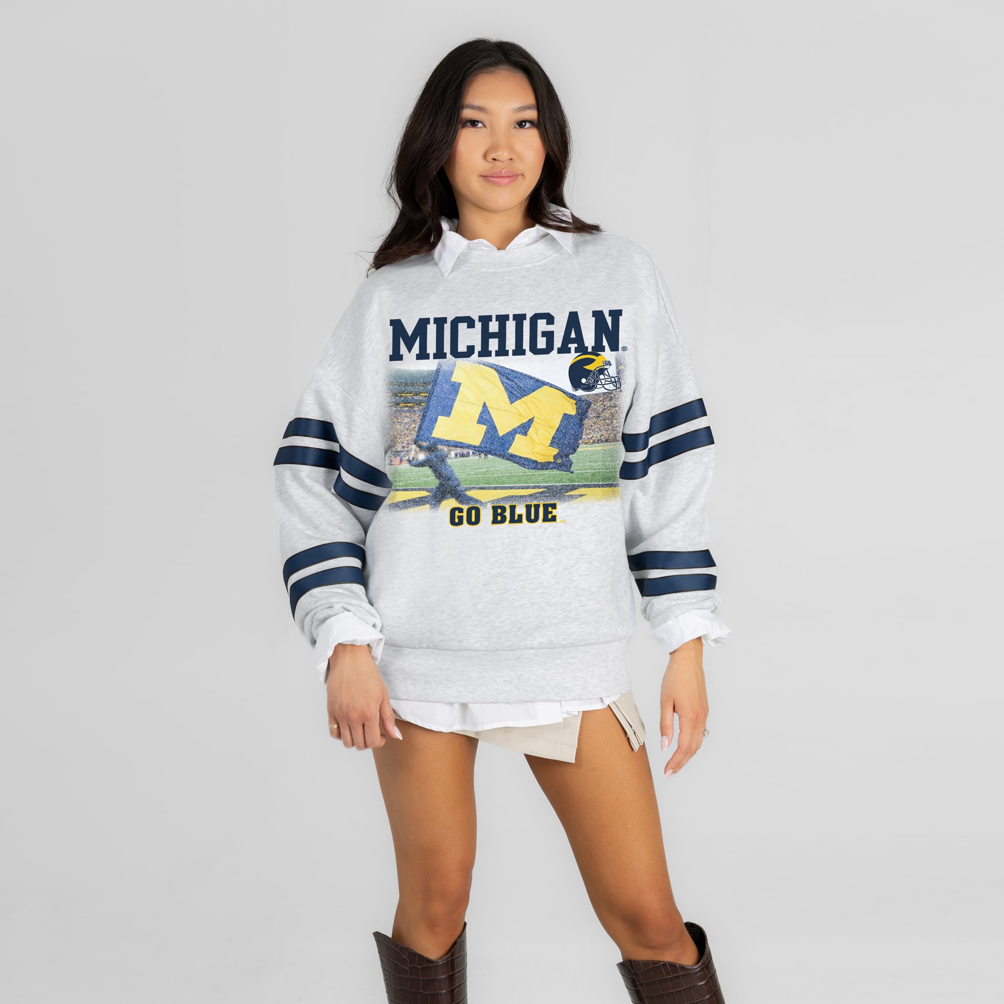 Michigan Women's Gameday Couture Off the Grid Oversized Fleece