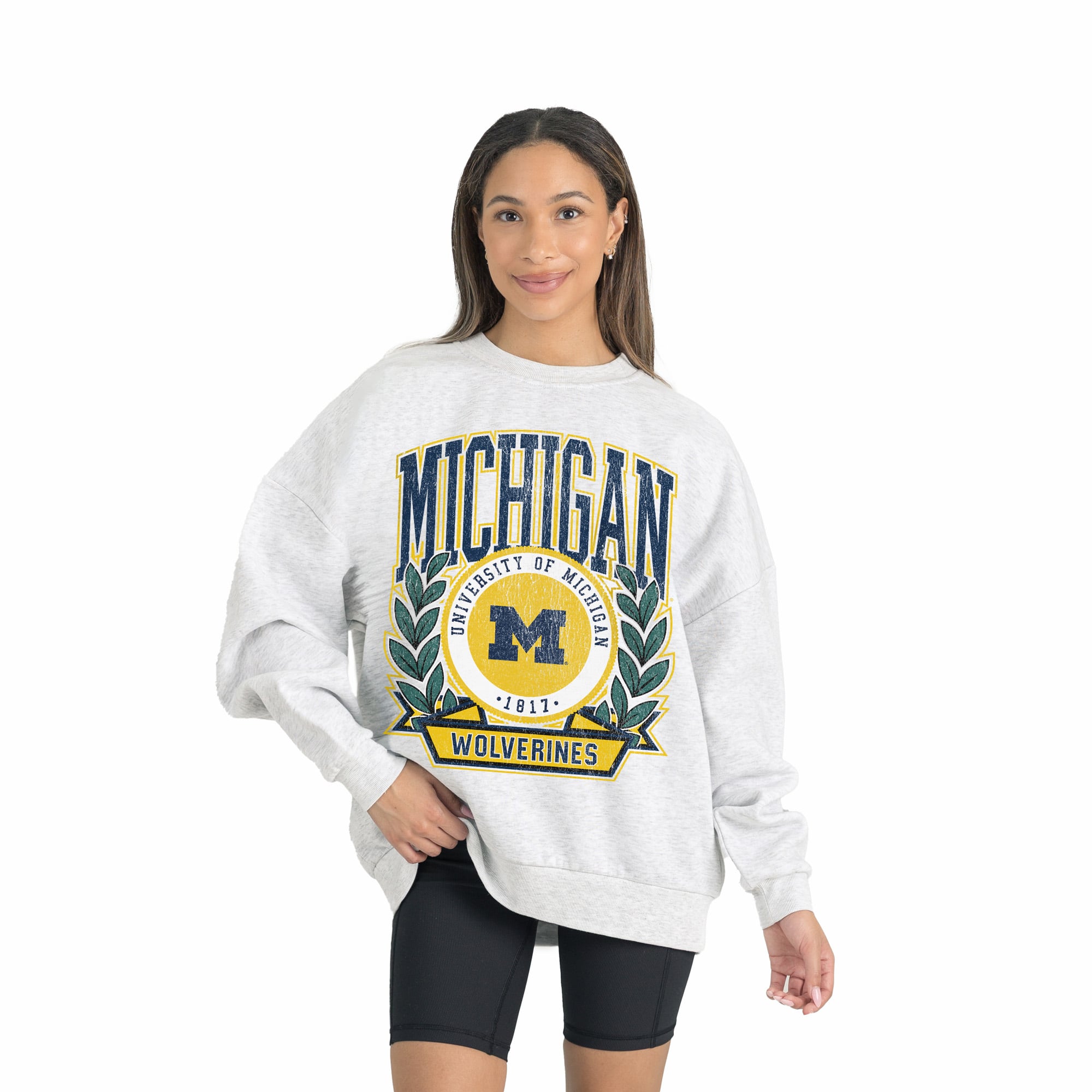 Gameday Couture Women's Premium Fleece Drop Shoulder Pullover Gray