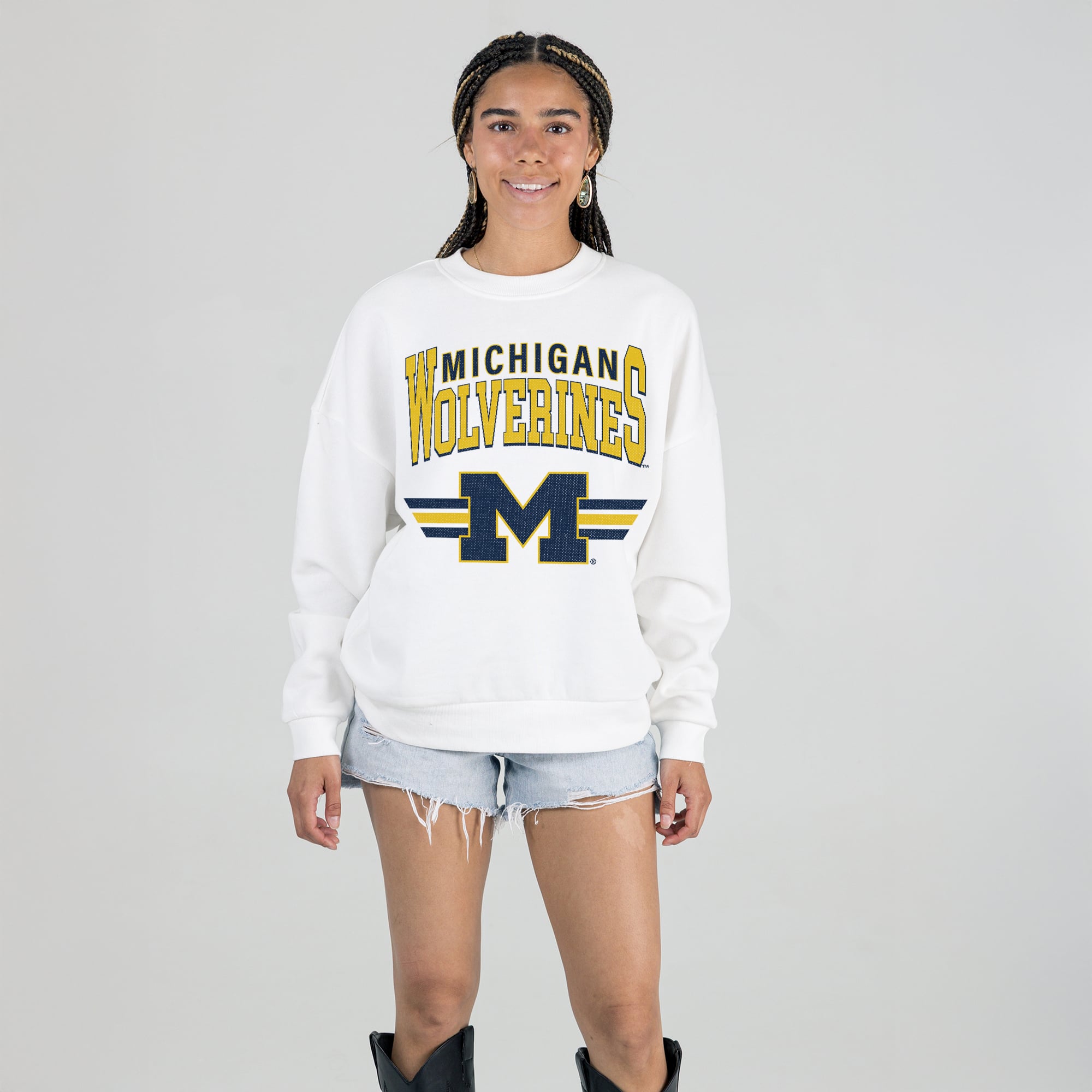 Gameday Couture Women's Oversized Premium Fleece Sweatshirt White