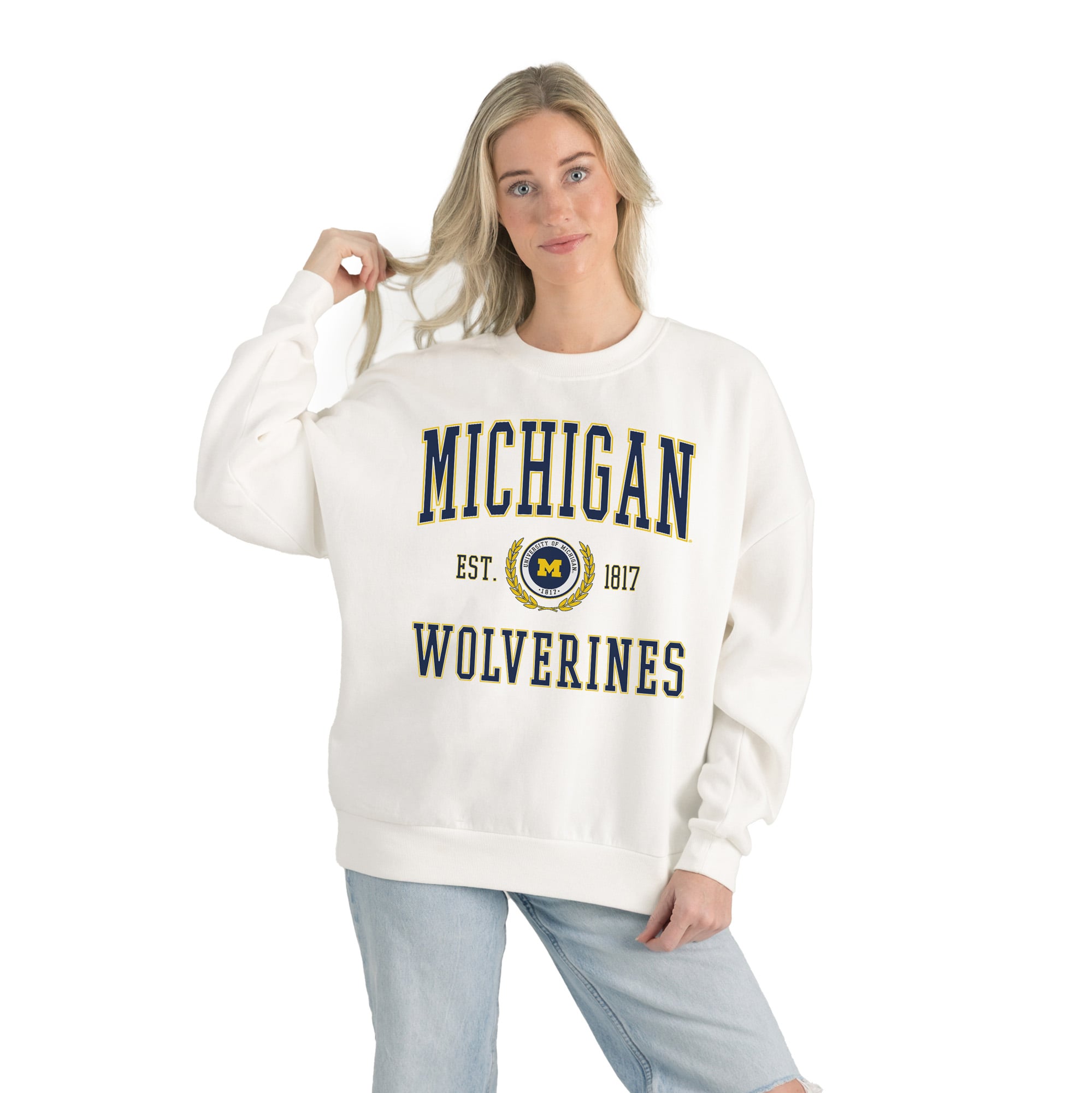 Gameday Couture Women's Premium Fleece Drop Shoulder Pullover White
