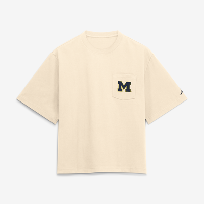  Michigan Wolverines Nike Women's Pocket Boxy T-Shirt - Natural