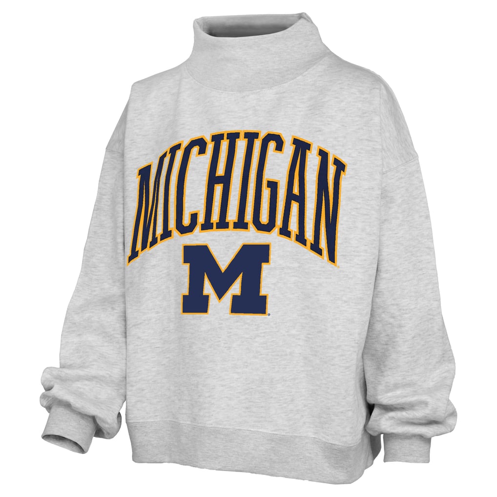 Pressbox Michigan Wolverines Women's Heather Gray Nelson Texture Lingo ...
