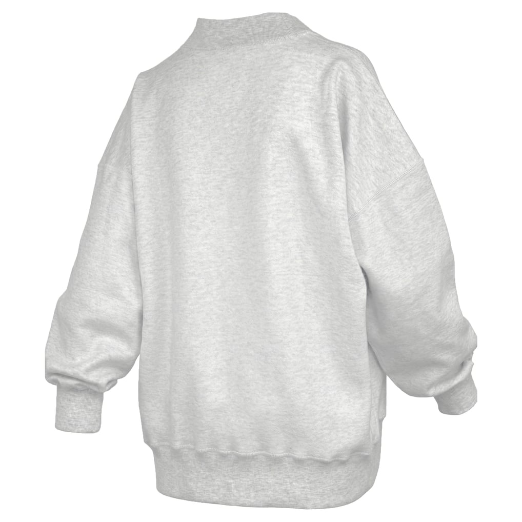  Michigan Wolverines Pressbox Women's Reversible Sweatshirt - Heather Gray