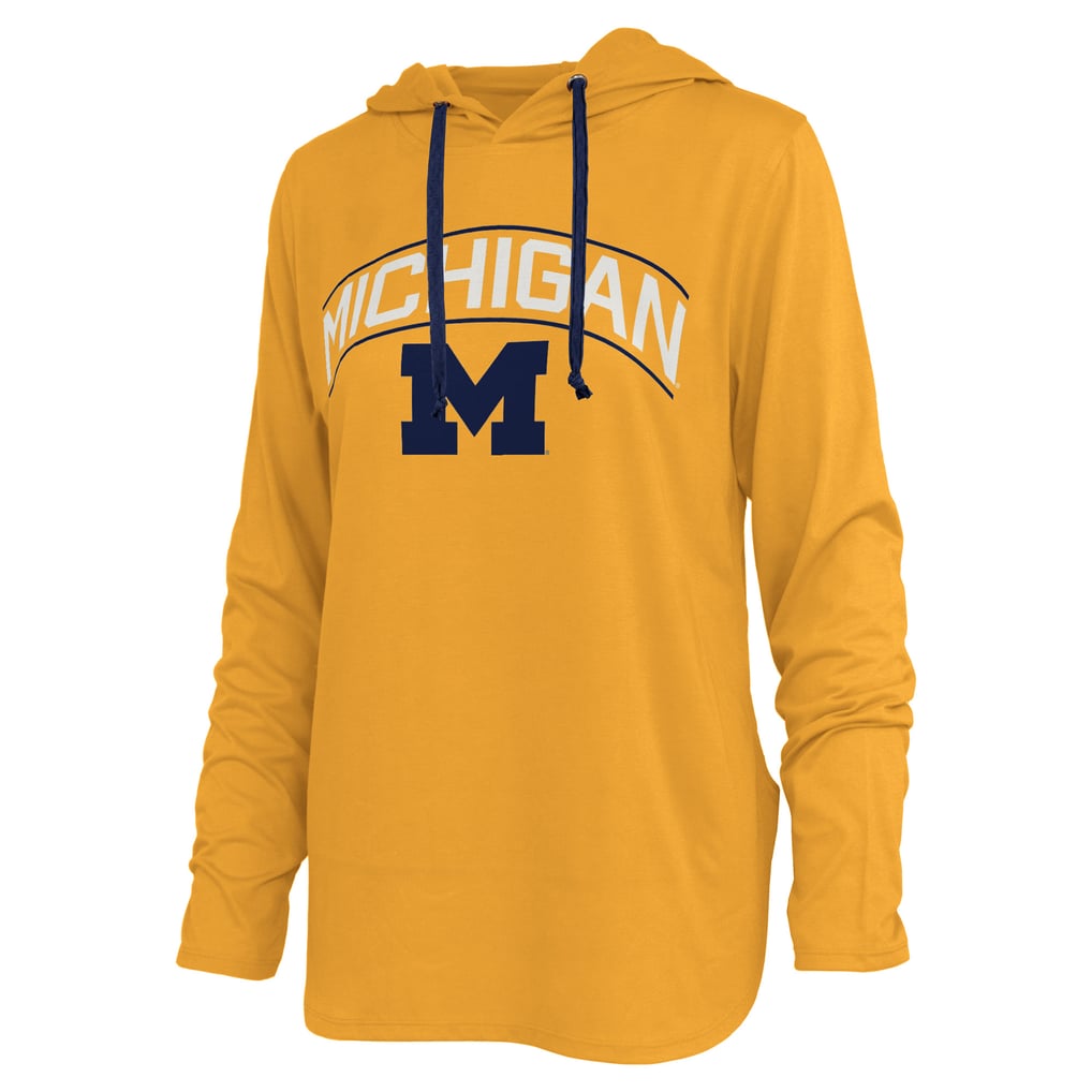 Pressbox Michigan Wolverines Women's Maize Allie Long Sleeve Hooded T-Shirt