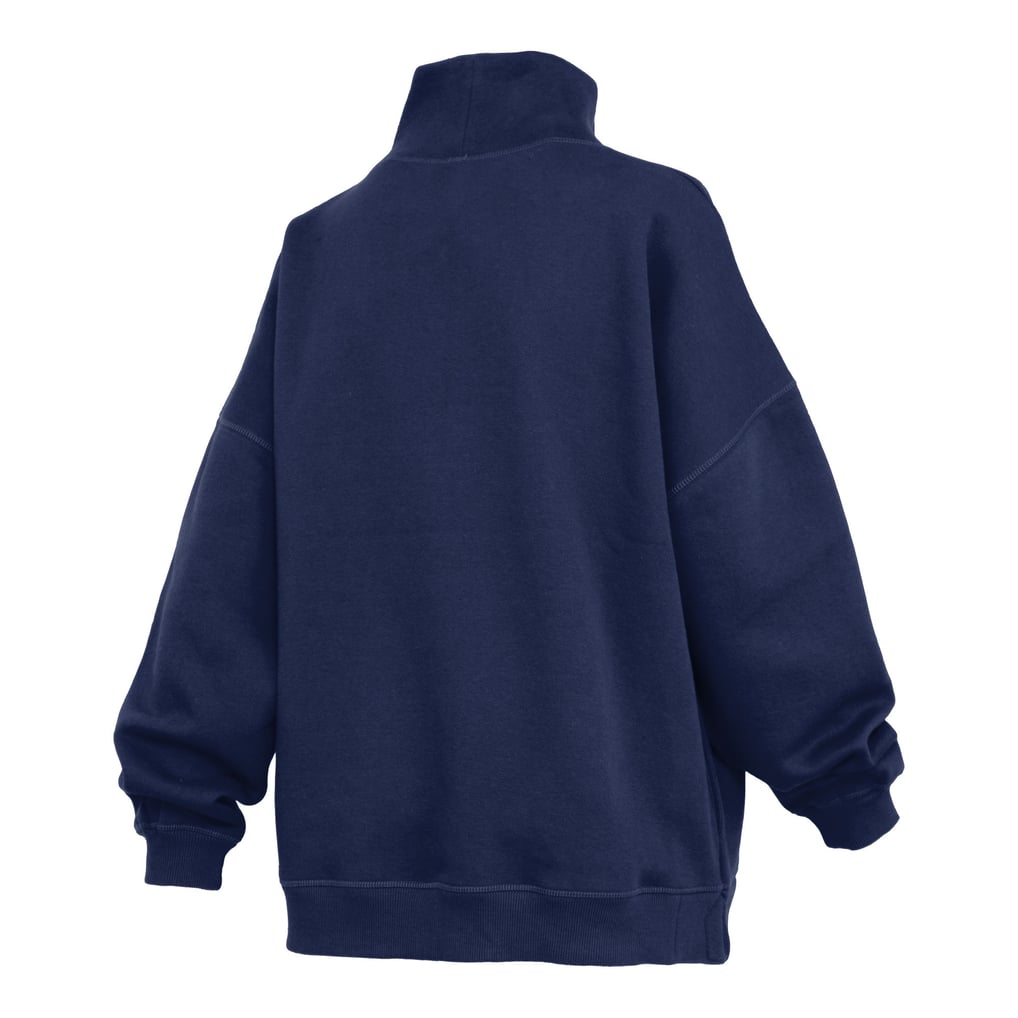  Michigan Wolverines Pressbox Women's Oversized Mock Neck Sweatshirt - Navy