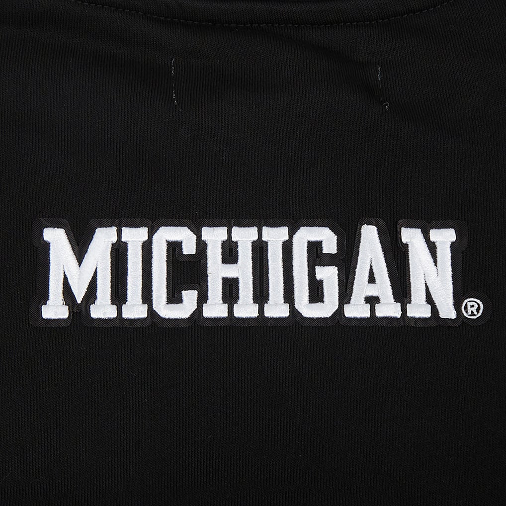  Michigan Wolverines Pro Standard Women's Pearl Cropped Pullover Sweatshirt - Black