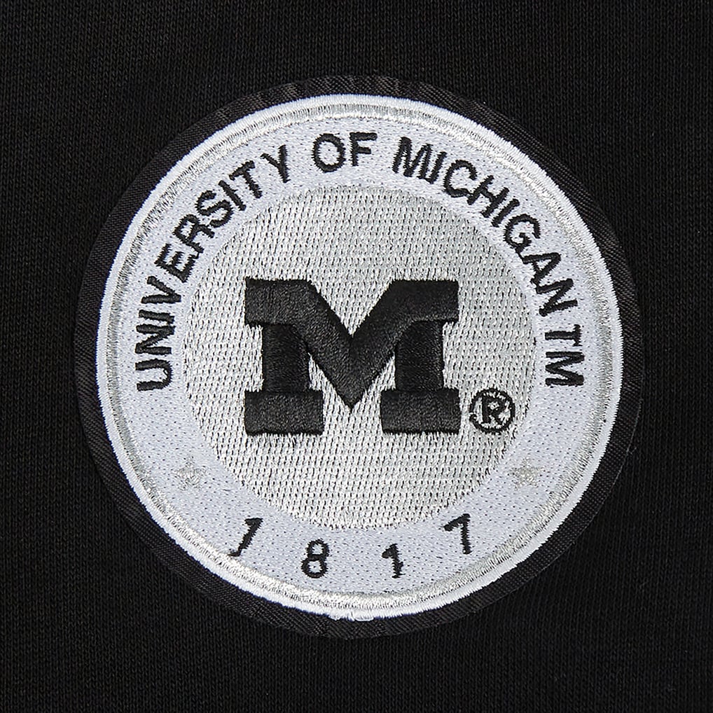  Michigan Wolverines Pro Standard Women's Pearl Cropped Pullover Sweatshirt - Black