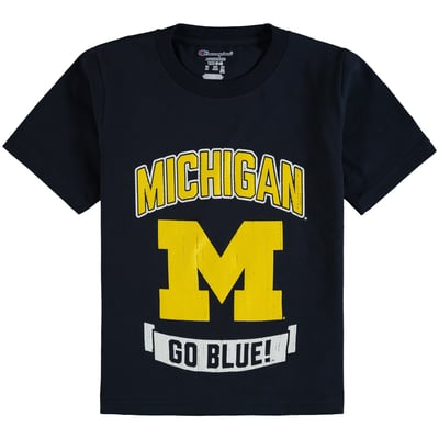 Michigan Wolverines Champion Youth Strong Mascot T-Shirt - Navy