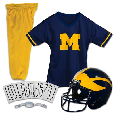 Michigan Wolverines Franklin Sports Youth NCAA Deluxe Uniform Set