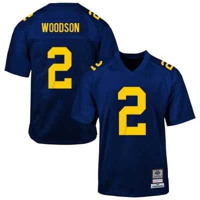 Charles Woodson Michigan Wolverines Mitchell & Ness Youth 1997 Throwback Football Jersey - Navy