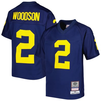 Charles Woodson Michigan Wolverines Mitchell & Ness Youth Replica Jersey - Navy