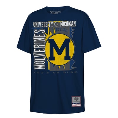  Michigan Wolverines Mitchell & Ness Youth 90s Retro Poster T-Shirt - Navy