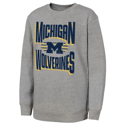 Michigan Wolverines Outerstuff Youth Jet Stream Sweatshirt - Gray