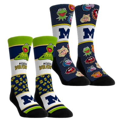 Michigan Wolverines Rock Em Youth Muppets 2-Pack Crew Socks Set